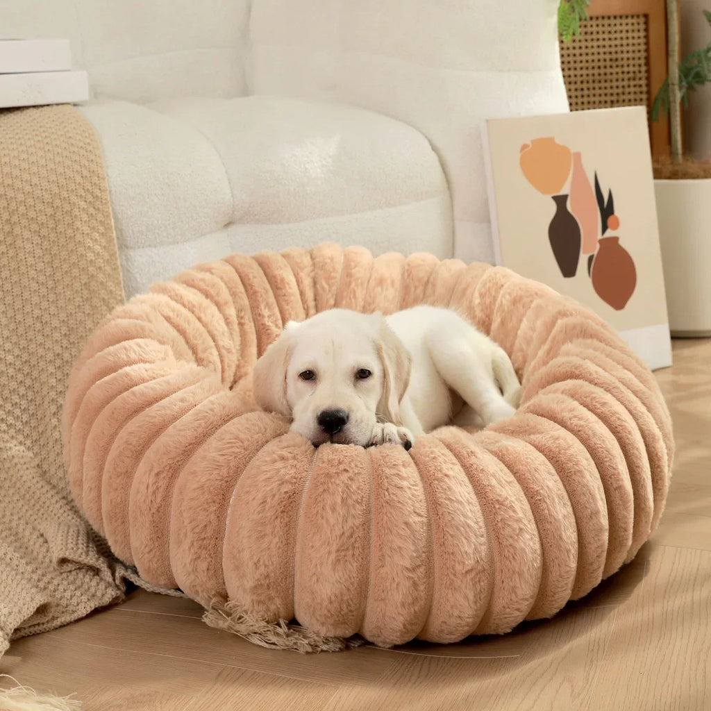 Warm Round Donut Bed for Dogs and Cats- Washable and Cozy