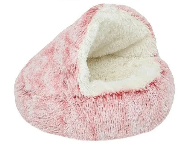 Plush Self-Warming Cat Bed Cozy Half-Moon Pet Bed for Cats & Small Dogs, Soft Washable & Lightweight