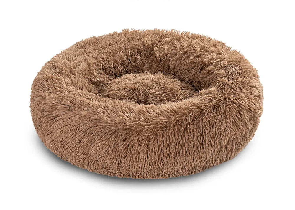 Luxurious Donut Shaped Pet Bed - Warm, Fluffy, Calming & Anxiety-Relief for Dogs and Cats