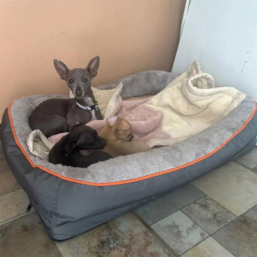 Jumbo Orthopedic Dog Bed Large Memory Foam Pet Sofa Couch with Bolster, Waterproof & Washable Removable Cover
