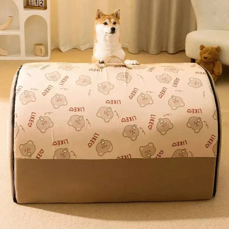 Warm Kennel Winter Dog & Cat House Washable Detachable Deep Sleep Bed, Cozy Pet Nest for Small Medium Large Pets