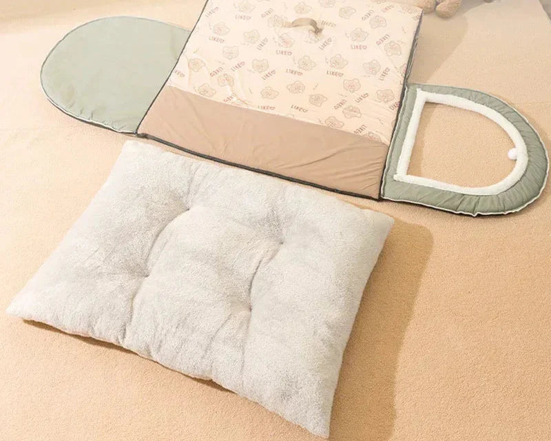 Warm Winter Dog House with Washable Mat Cozy Dog Cave Bed for Small, Medium & Large Dogs, Soft Indoor Pet House Shelter