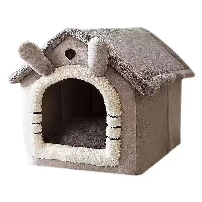 Calming Pet Cave Bed Ultra-Soft Coral Fleece Dog House for Anxiety, Comfort & Security