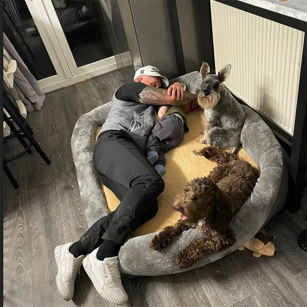 Jumbo Orthopedic Dog Bed Large Memory Foam Pet Sofa Couch with Bolster, Waterproof & Washable Removable Cover
