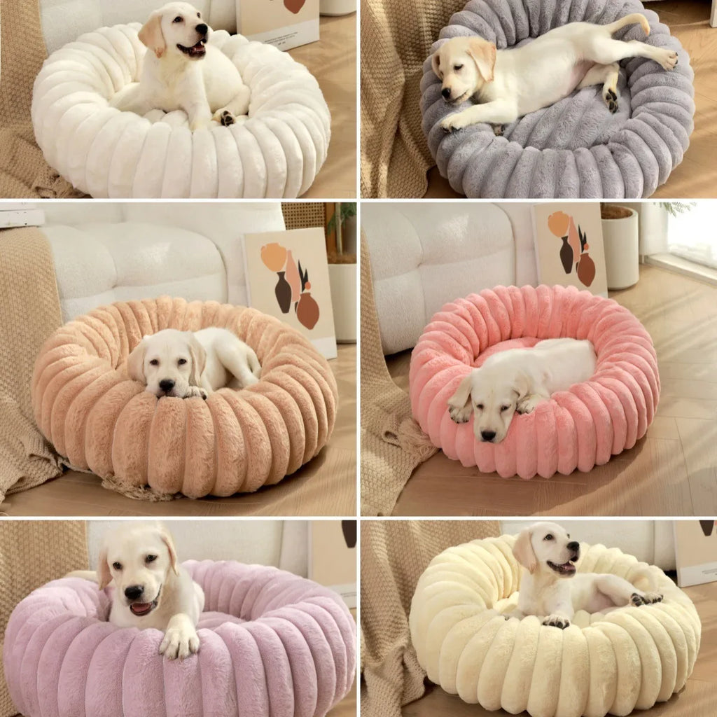 Warm Round Donut Bed for Dogs and Cats- Washable and Cozy